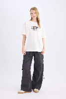 Resim Defacto Kadın Kısa Kol T-shirt D9107AX/WT32