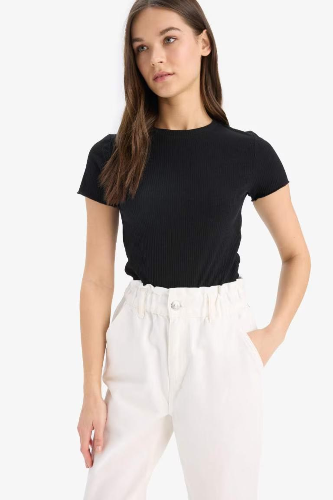 Resim Defacto Kadın Kısa Kol T-shirt K7064AZ/BK81