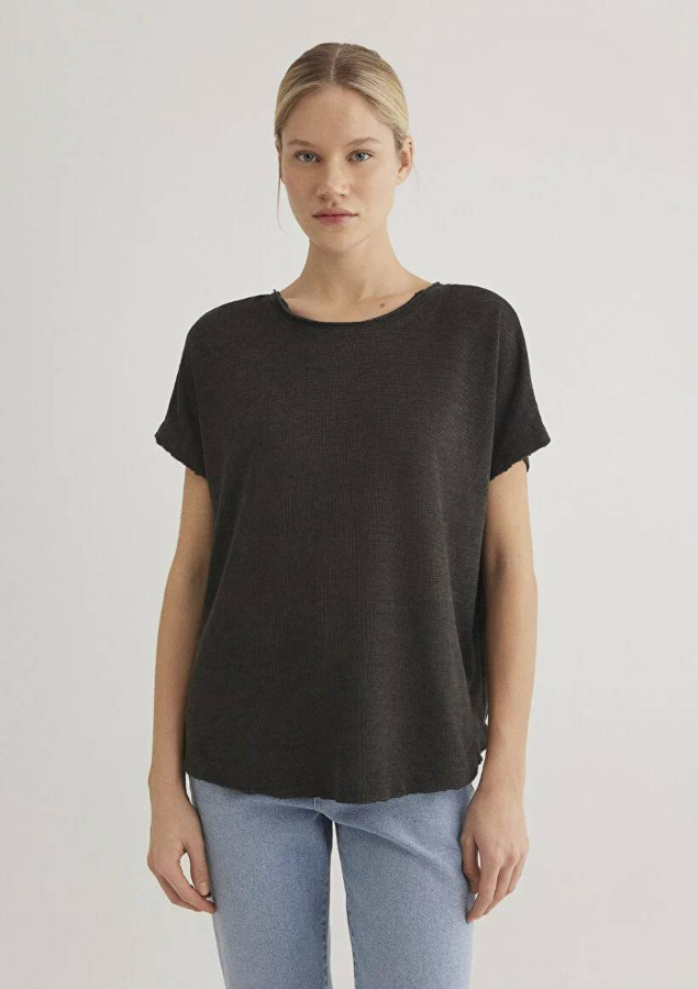 Resim Mavi Kısa Kol Kadın T-Shirt M167311-70087