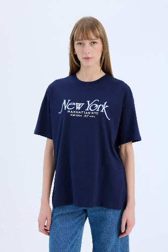 Resim Defacto Kadın Kısa Kol T-shirt E5057AXNV251