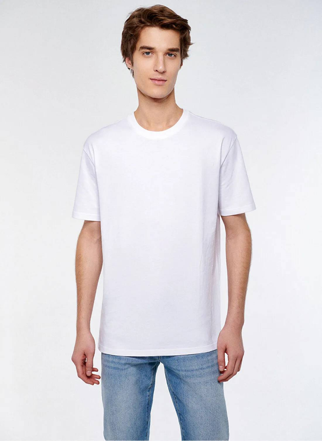 Resim Mavi Kısa Kol Erkek T-Shirt M066249-620