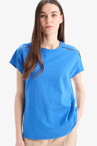 Resim Defacto Kadın T-shirt E4367AX/BE439