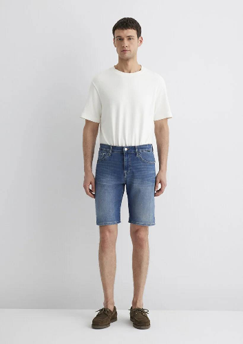 Resim Mavi Slim Straight Erkek  Denim Şort M0418490389