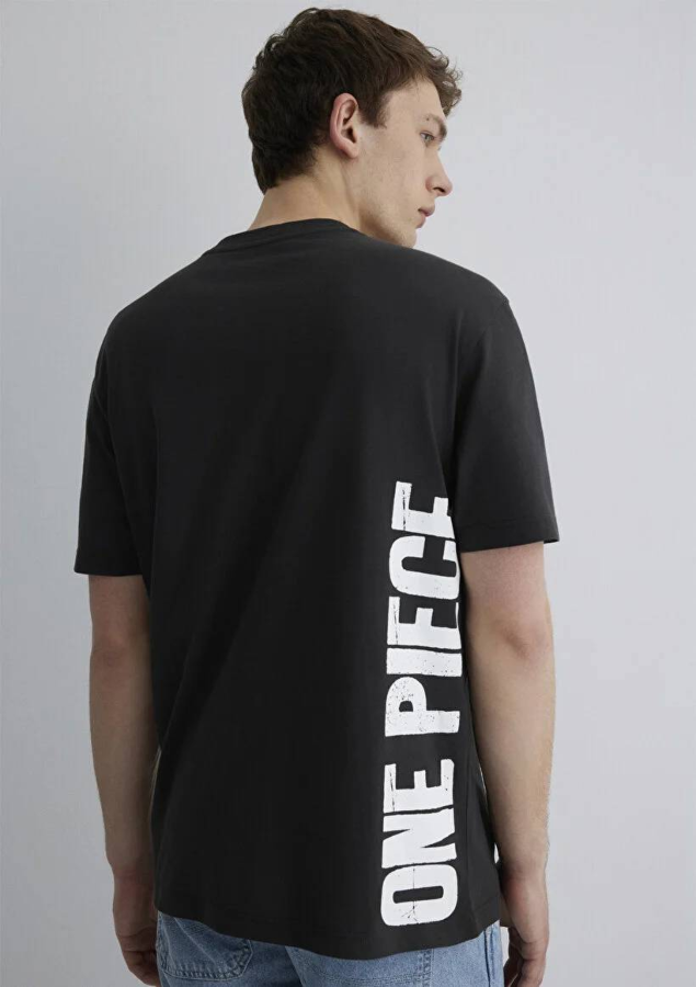 Resim Mavi Loose Erkek  T-shirt M0612662-70092