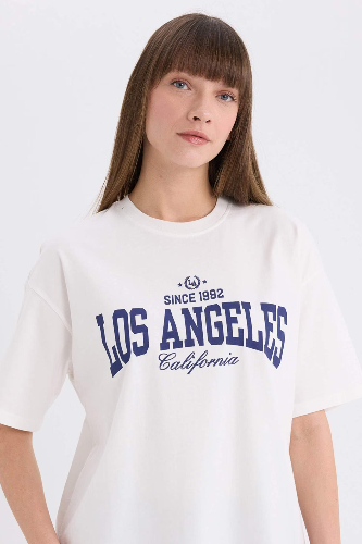 Resim Defacto Kadın Kısa Kol T-shirt E5055AXER105