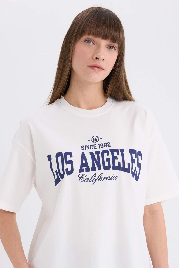 Resim Defacto Kadın Kısa Kol T-shirt E5055AXER105