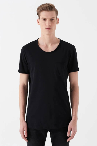 Resim Mavi Basıc  Erkek T-shirt M062772-26341