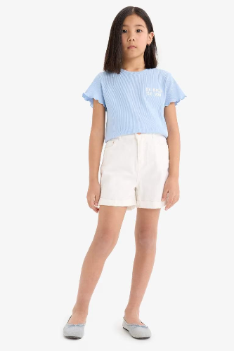 Resim Defacto Kız Çocuk Kısa Kol T-shirt D9537A8BE745