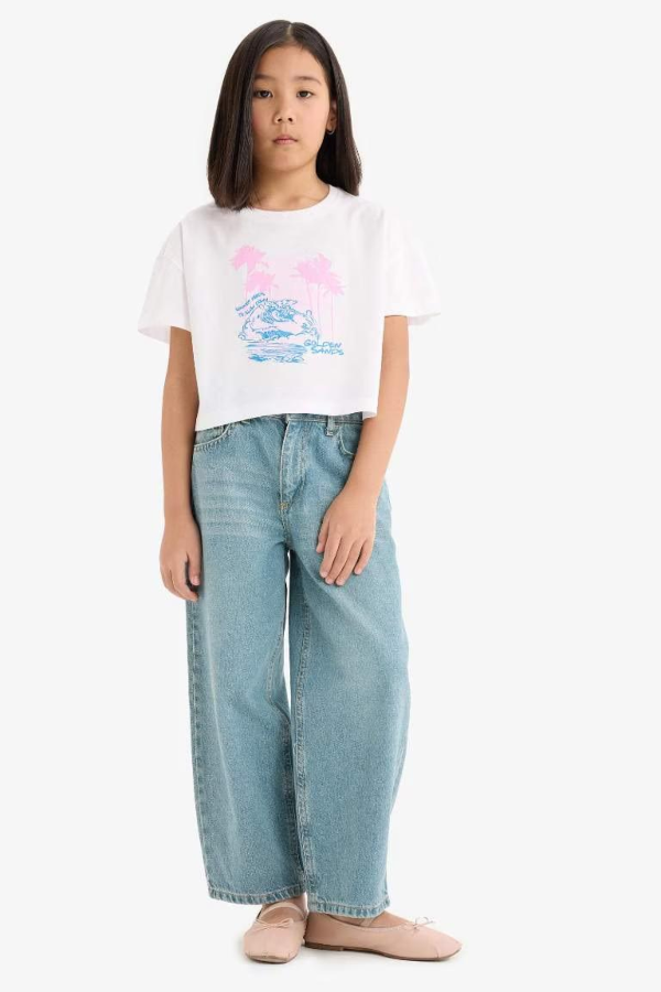 Resim Defacto Kız Çocuk T-shirt E0384A8/WT34