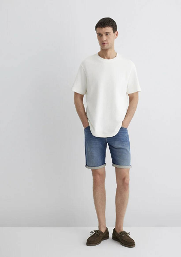 Resim Mavi Slim Straight Erkek  Denim Şort M0418490389