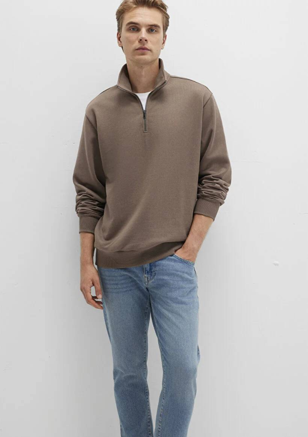 Resim Mavi Half Zip Erkek Sweat M0S10419-70380