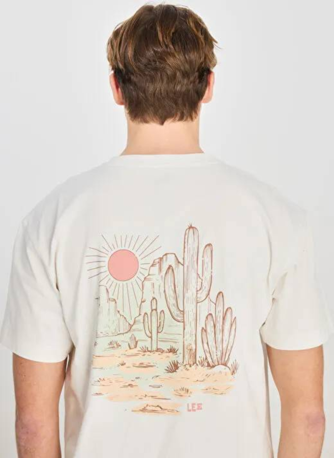 Resim Lee Kısa Erkek Relaxed Fit Grafik Baskılı T-shirt LD798679923