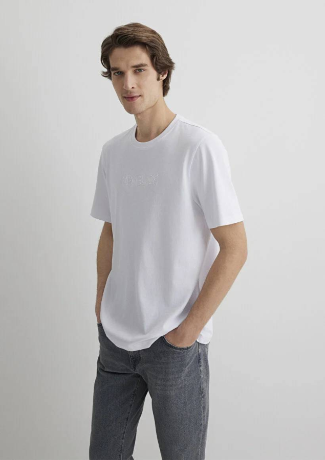 Resim Mavi Regular Erkek  T-shirt M0612644-620