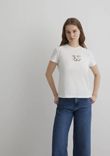 Resim Mavi Semi Slim Kadın  T-shirt M1613191-70057