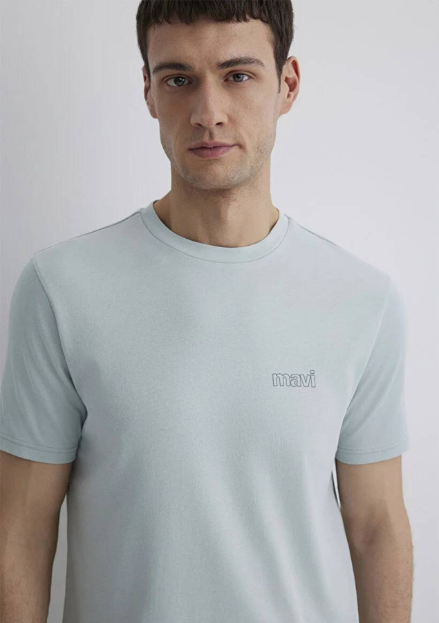 Resim Mavi Slim Erkek  T-shirt M0610360-70148