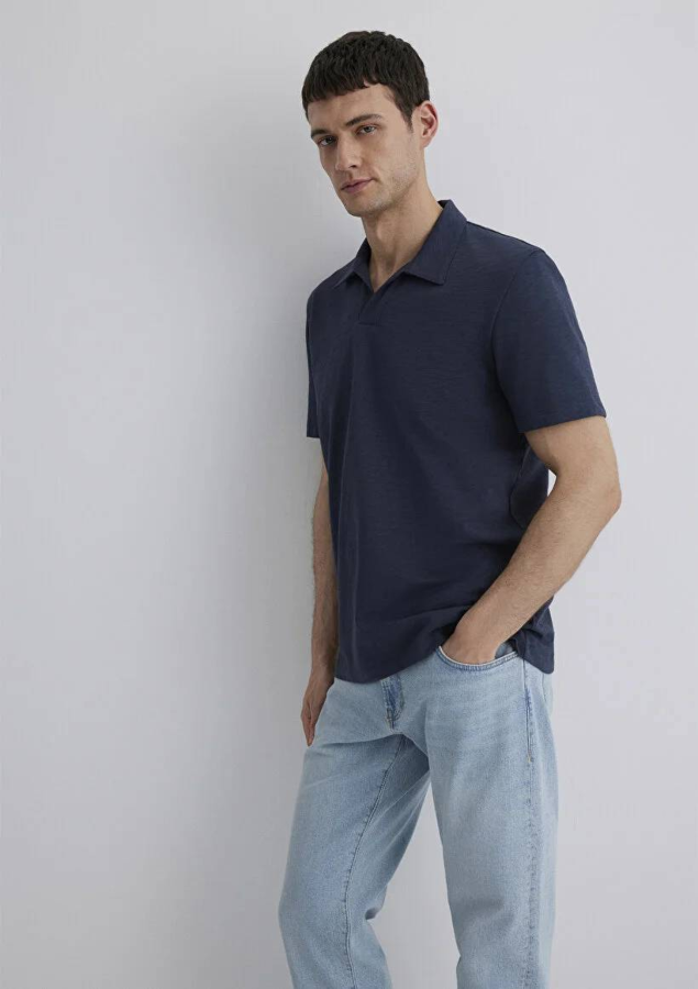 Resim Mavi Regular Erkek  T-shirt M0612597-70726