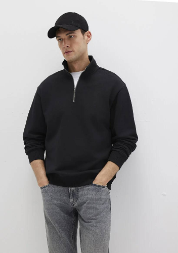 Resim Mavi Half Zip Erkek Sweat M0S10419-900