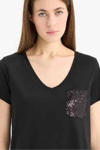 Resim Defacto Kadın Kısa Kol T-shirt U3769AZBK81