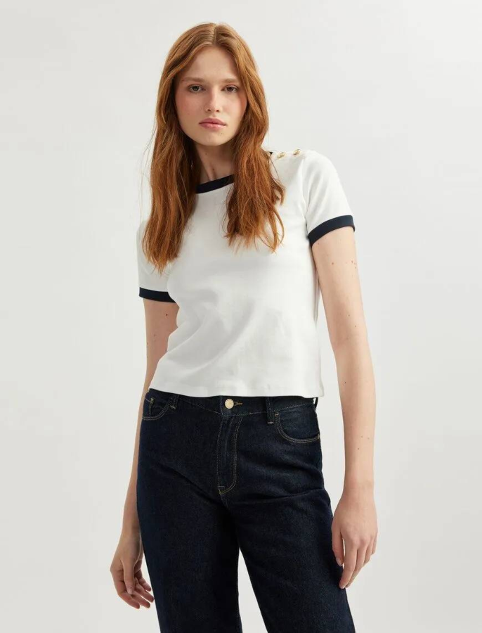 Resim Koton Kadın Kısa Kol T-shirt 5SAK50170EK