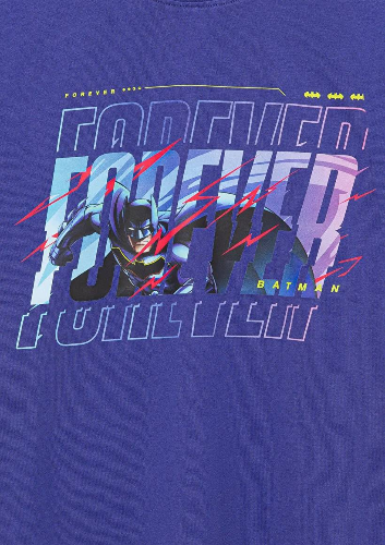 Resim Mavi Batman Baskılı Erkek Çocuk T-Shirt M6610295-70908