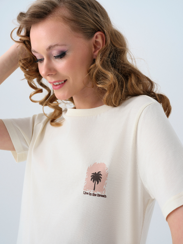 Resim Loft Kadın Regular Fit T-Shirt Lf2039073