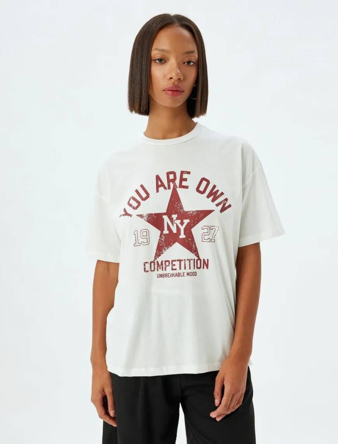 Resim Koton Kadın Kısa Kol T-shirt 5SAL10117IK