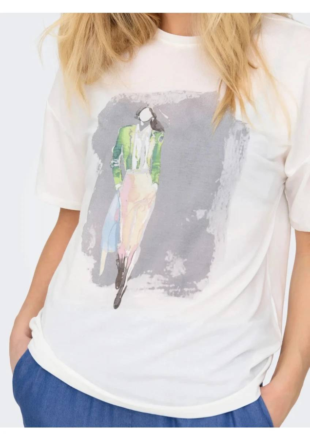 Resim Only Onlvıta Lıfe SS Summer Top Box Jrs Kadın T-shirt 15349876