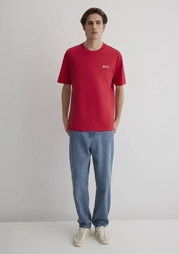 Resim Mavi Loose Erkek  T-shirt M0612591-70476