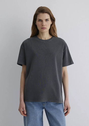 Resim Mavi Loose Kadın  T-shirt M1613141-70763