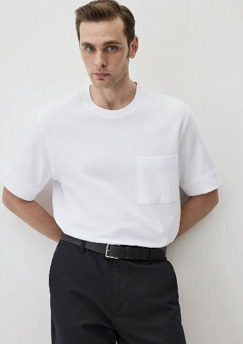 Resim Mavi Boxy Erkek  T-shirt M0612663-70057