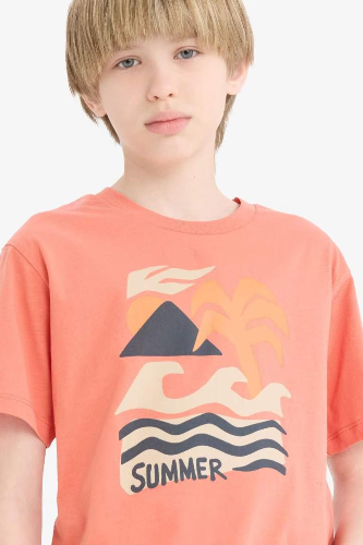 Resim Defacto Erkek Çocuk Kısa Kol T-shirt E6317A8OG233