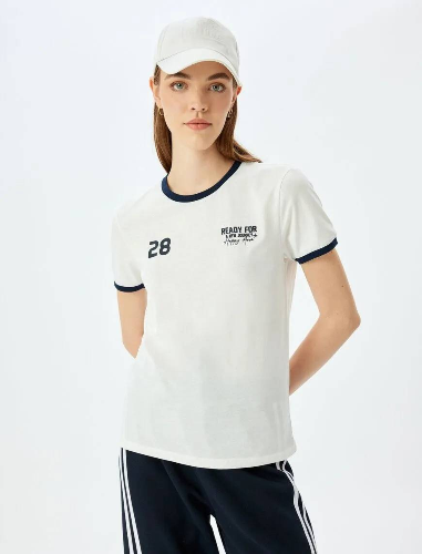 Resim Koton Kadın Kısa Kol T-shirt 5SAL10068IK