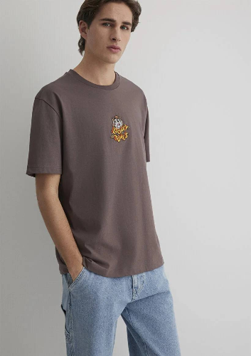 Resim Mavi Loose Erkek  T-shirt M0612657-70423