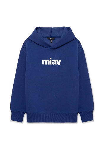 Resim Mavi Miav Baskılı Kapüşonlu Erkek Çocuk Sweat M6S10028-70722