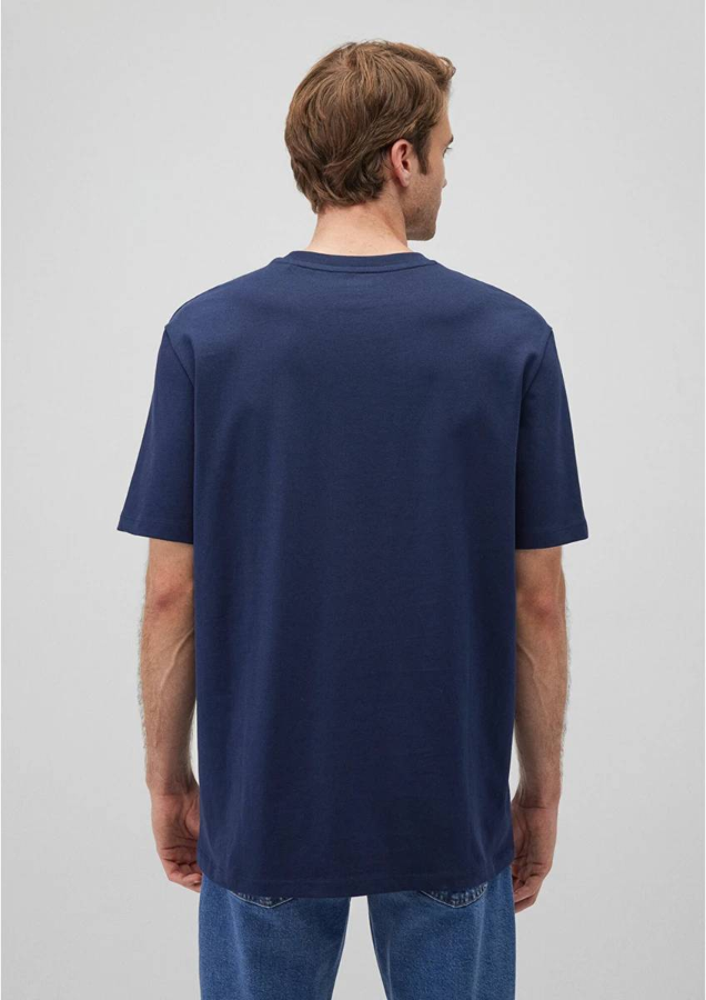 Resim Mavi Kısa Kol Erkek T-Shirt M066249-70497