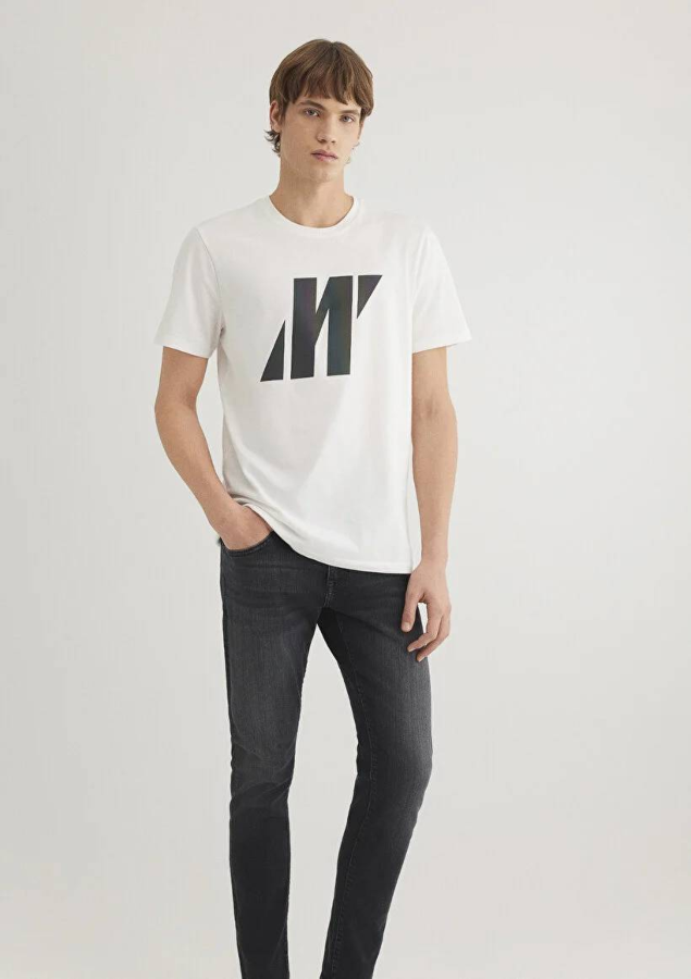 Resim Mavi Slim Erkek  T-shirt M066255-30701