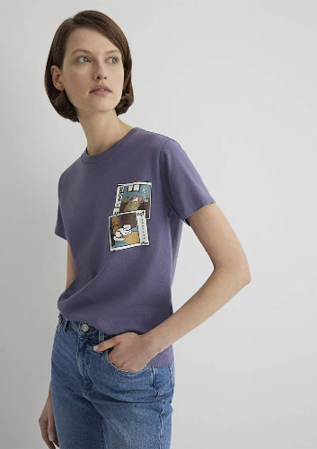 Resim Mavi Semi Slim Kadın  T-shirt M1613200-70608