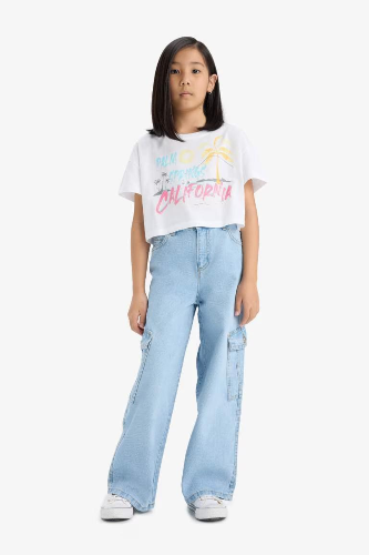 Resim Defacto Kız Çocuk  T-shirt E0388A8/WT34