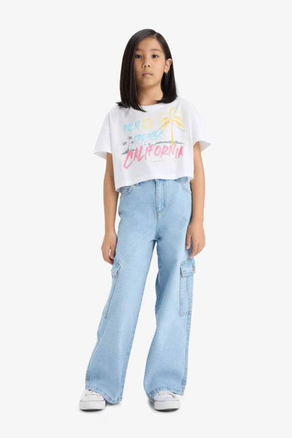 Resim Defacto Kız Çocuk  T-shirt E0388A8/WT34