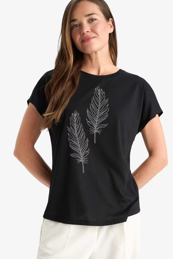 Resim Defacto Kadın T-shirt F4834AX/BK81