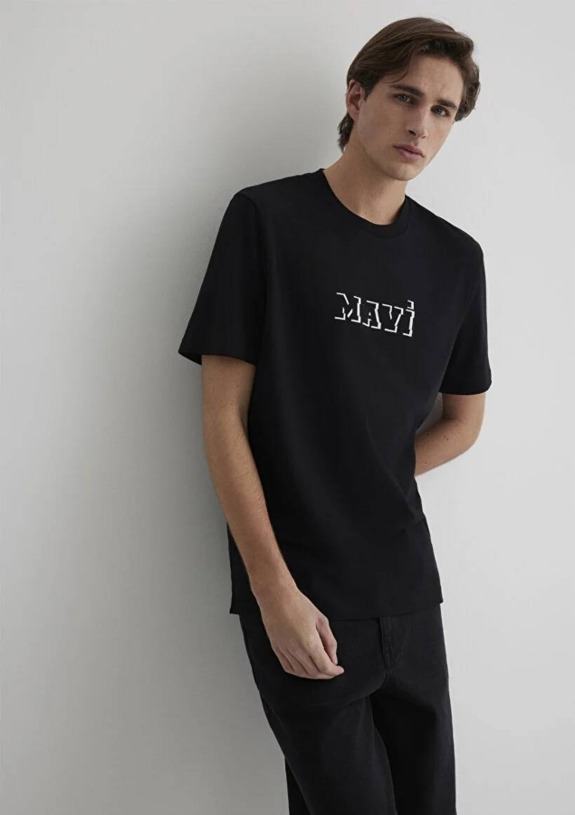 Resim Mavi Regular Erkek  T-shirt M0612686-900