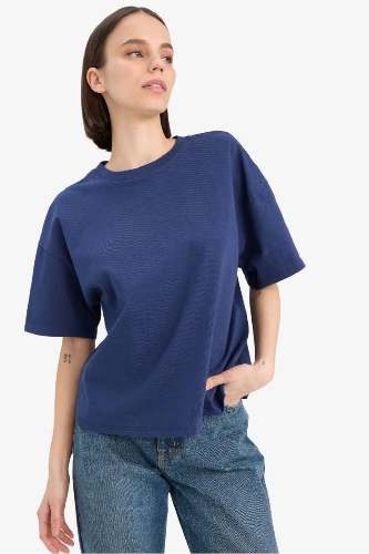 Resim Defacto Kadın Kısa Kol T-shirt E0291AXNV241