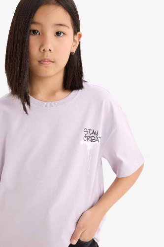 Resim Defacto Kız Çocuk Kısa Kol T-shirt E0357A8PR306