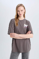 Resim Defacto Kadın Kısa Kol T-shirt E0637AX/GR206