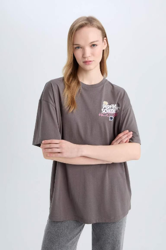 Resim Defacto Kadın Kısa Kol T-shirt E0637AX/GR206