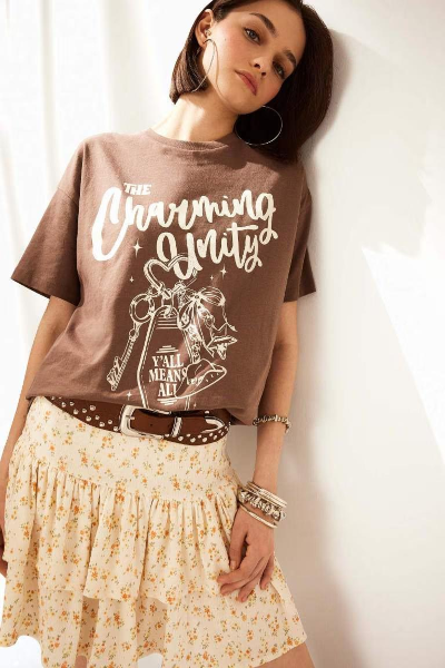 Resim Defacto Kadın T-shirt F5150AX/BN258