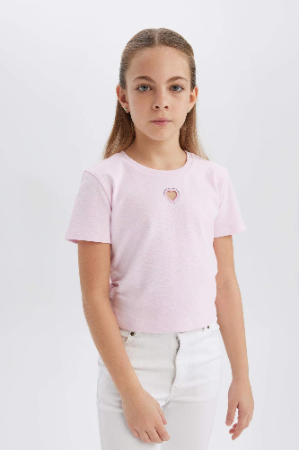 Resim Defacto Kız Çocuk Kısa Kol T-shirt E0823A8PN74