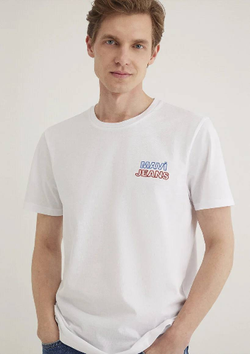 Resim Mavi Mavi Baskılı Erkek T-Shirt M066841-620