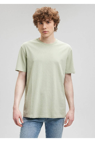 Resim Mavi Kısa Kol Erkek T-Shirt M066249-85873
