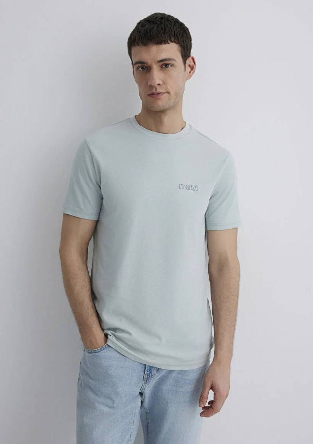 Resim Mavi Slim Erkek  T-shirt M0610360-70148